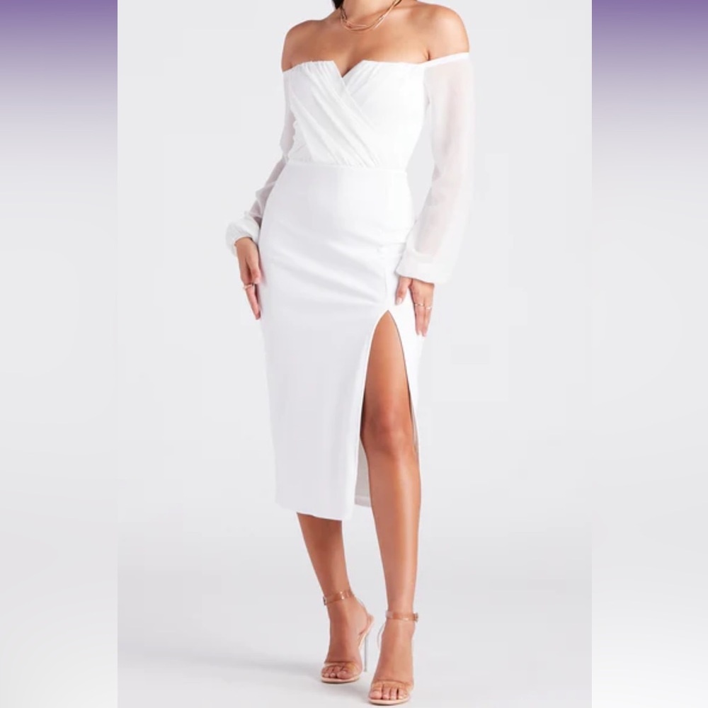 White Windsor off the shoulder dress size large
